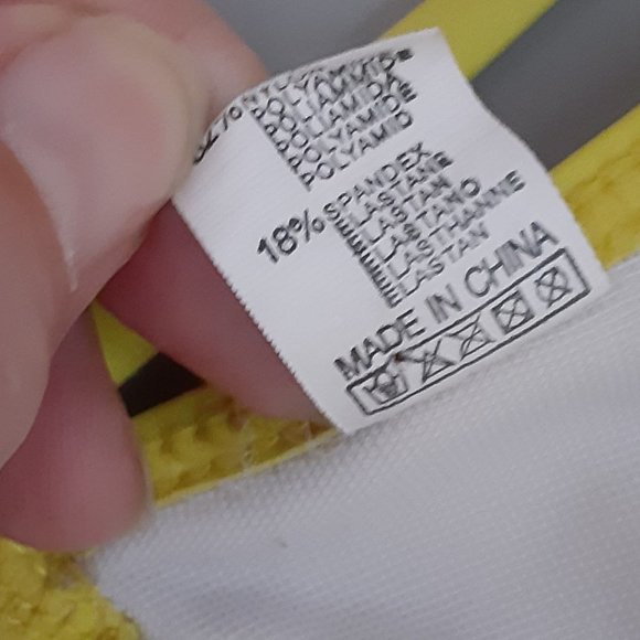 Itty Bitty Yellow String Slider Tied Off Triangle Bikini Top - Picture 9 of 10